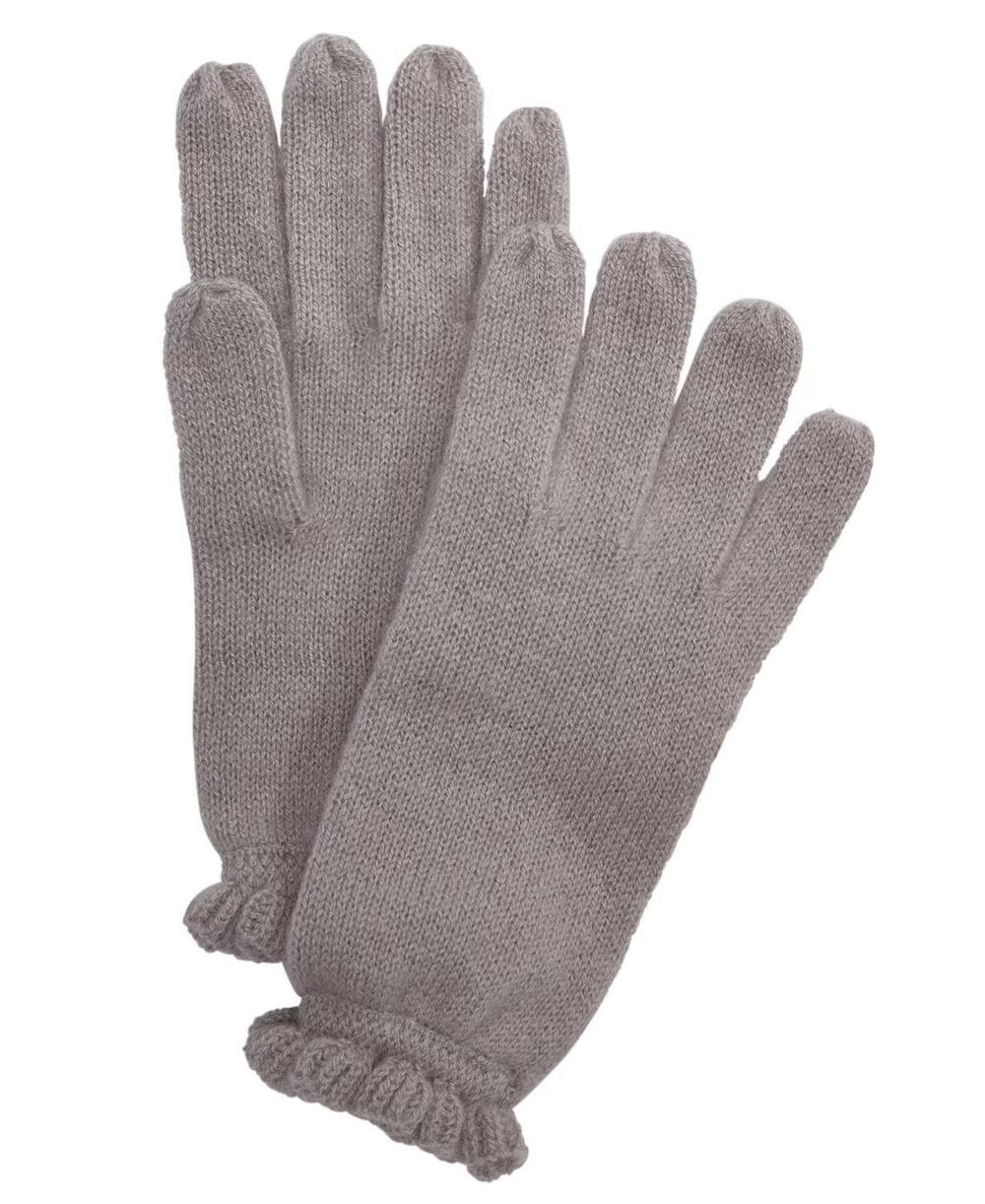 NEW CHARTER CLUB LUXURY women's ruffled cashmere gloves in gray